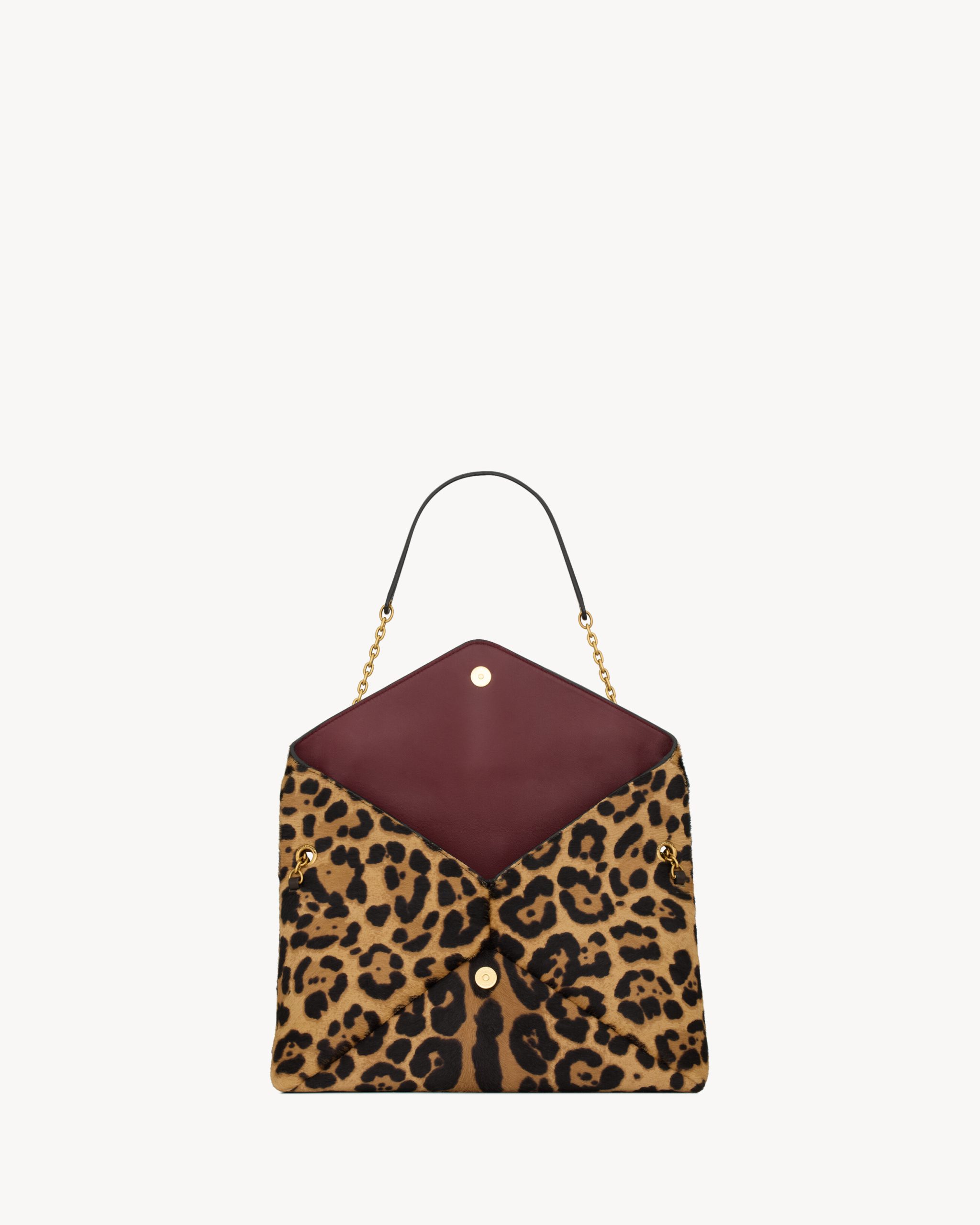 YSL CASSANDRE large pouch on chain in pony hair leather - Image 5